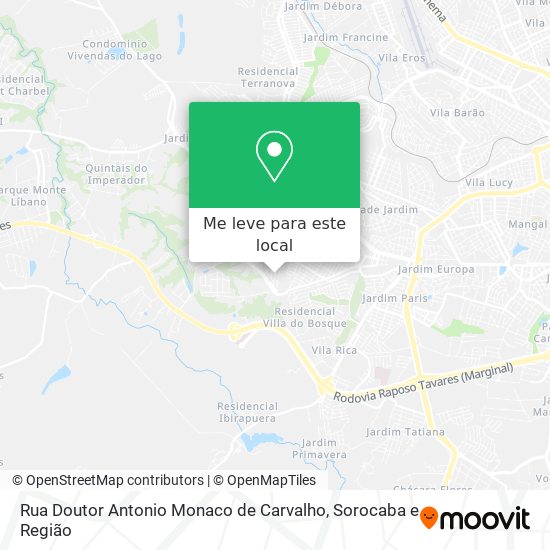 Rua Doutor Antonio Monaco de Carvalho mapa