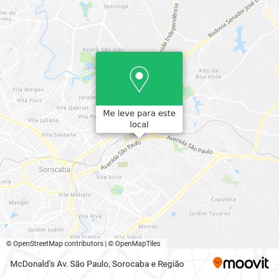 McDonald's Av. São Paulo mapa