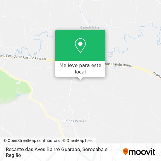 Recanto das Aves Bairro Guarapó mapa