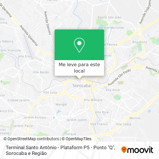 Terminal Santo Antônio - Plataform P5 - Ponto "Q" mapa