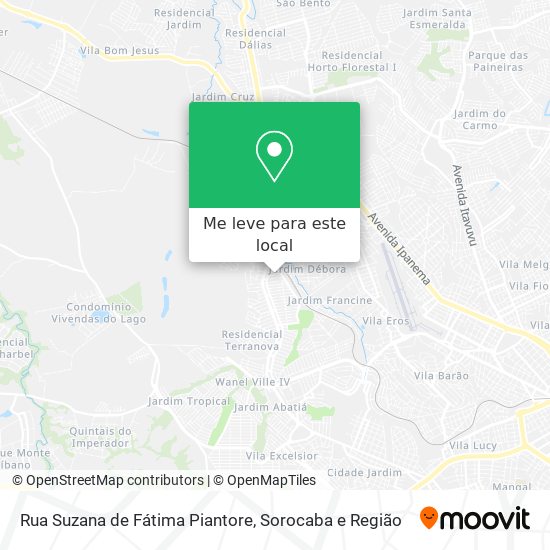 Rua Suzana de Fátima Piantore mapa