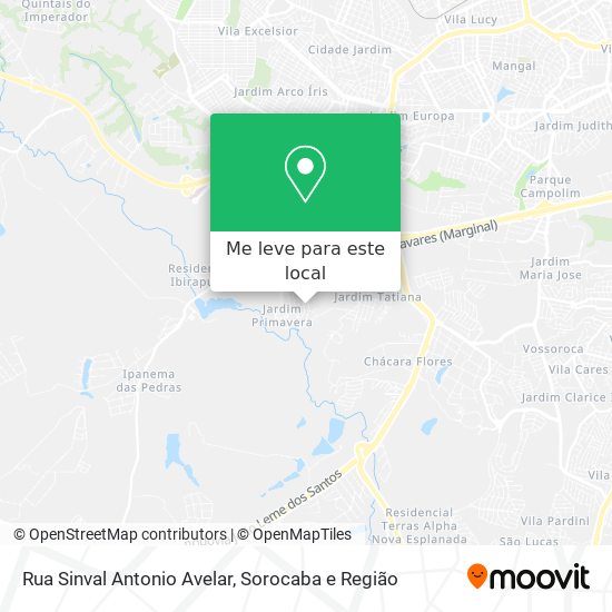 Rua Sinval Antonio Avelar mapa