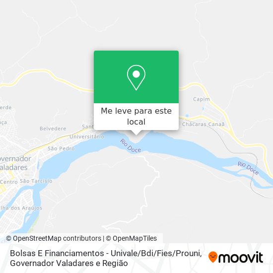 Bolsas E Financiamentos - Univale / Bdi / Fies / Prouni mapa