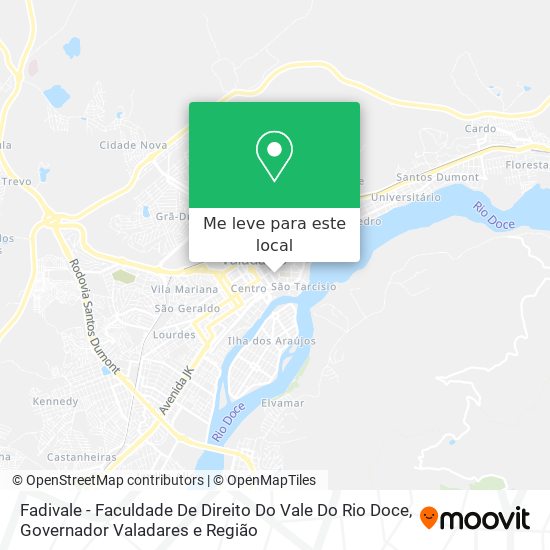 Fadivale - Faculdade De Direito Do Vale Do Rio Doce mapa