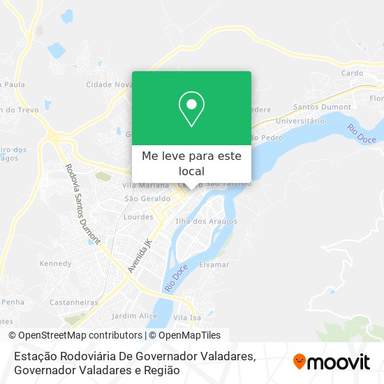 Estação Rodoviária De Governador Valadares mapa
