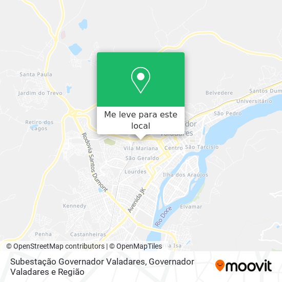 Subestação Governador Valadares mapa