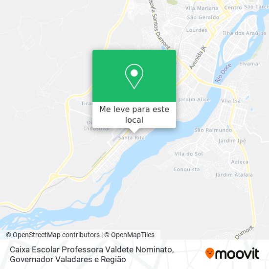 Caixa Escolar Professora Valdete Nominato mapa