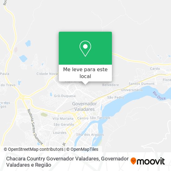 Chacara Country Governador Valadares mapa