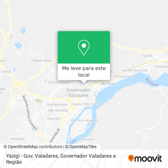 Yázigi - Gov. Valadares mapa