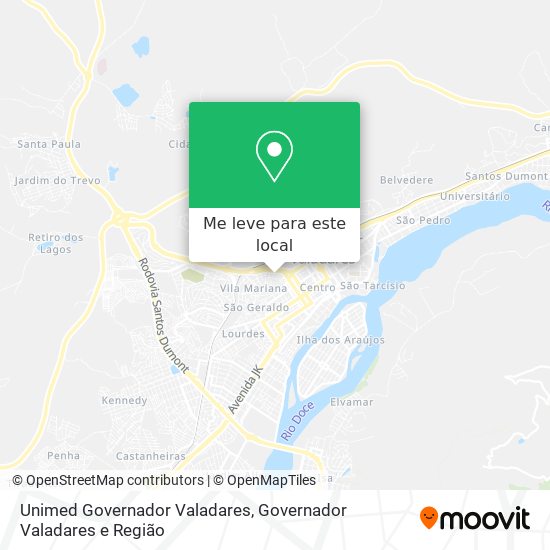 Unimed Governador Valadares mapa