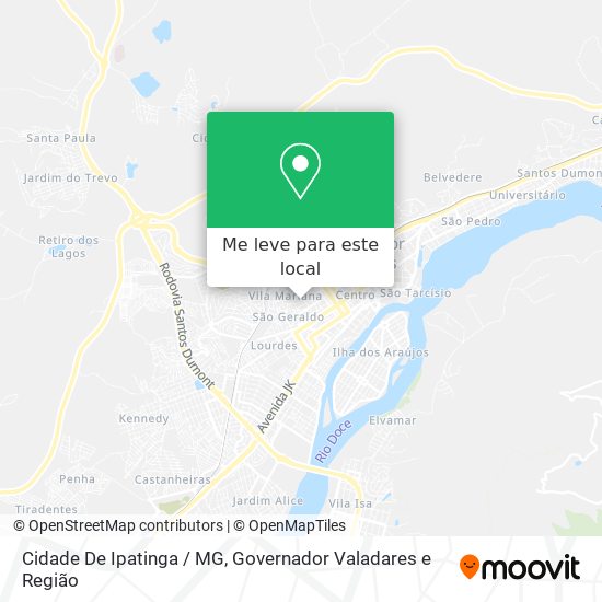 Cidade De Ipatinga / MG mapa
