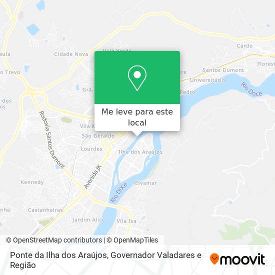 Ponte da Ilha dos Araújos mapa