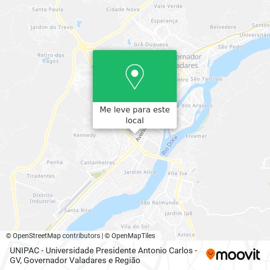 UNIPAC - Universidade Presidente Antonio Carlos - GV mapa