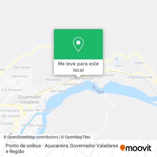 Ponto de onibus - Açucareira mapa