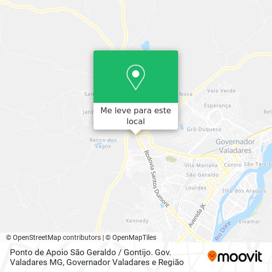 Ponto de Apoio São Geraldo / Gontijo. Gov. Valadares MG mapa