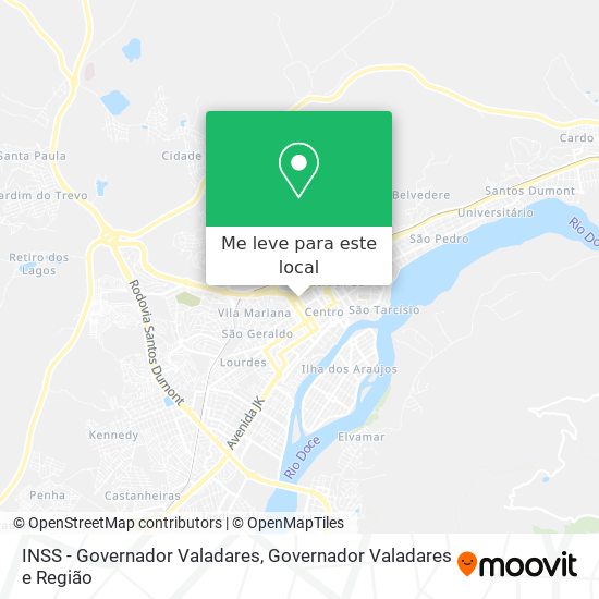 INSS - Governador Valadares mapa