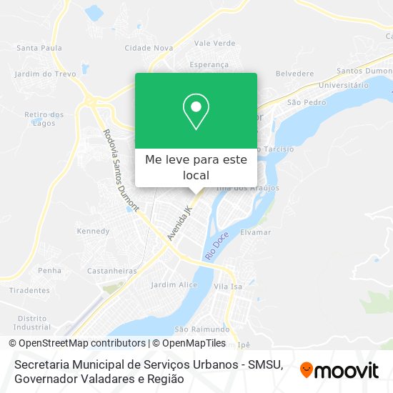 Secretaria Municipal de Serviços Urbanos - SMSU mapa
