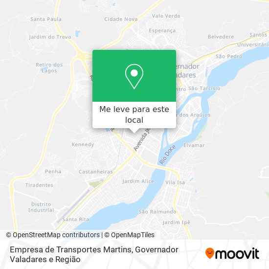 Empresa de Transportes Martins mapa