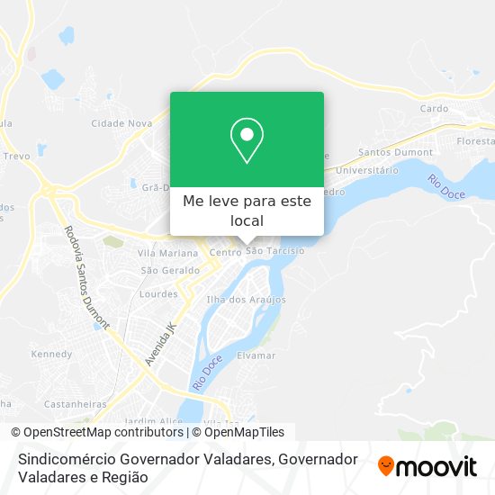 Sindicomércio Governador Valadares mapa
