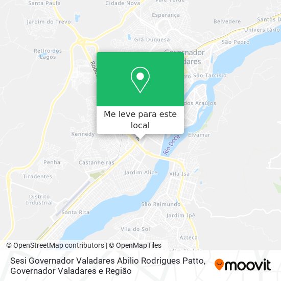 Sesi Governador Valadares Abilio Rodrigues Patto mapa
