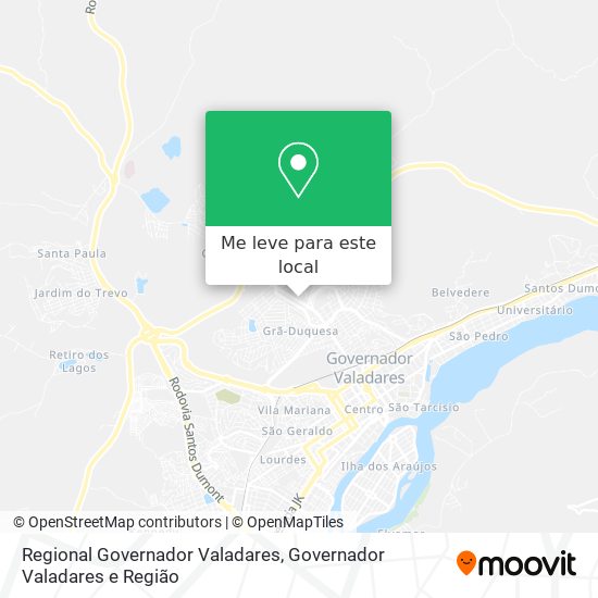 Regional Governador Valadares mapa