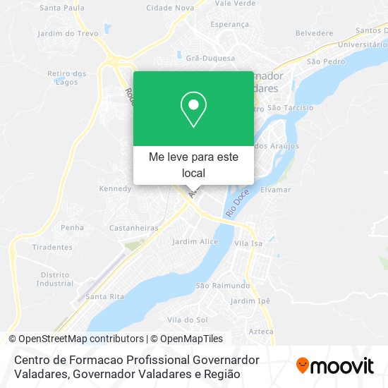 Centro de Formacao Profissional Governardor Valadares mapa