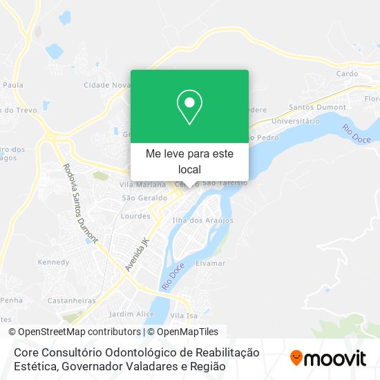 Core Consultório Odontológico de Reabilitação Estética mapa