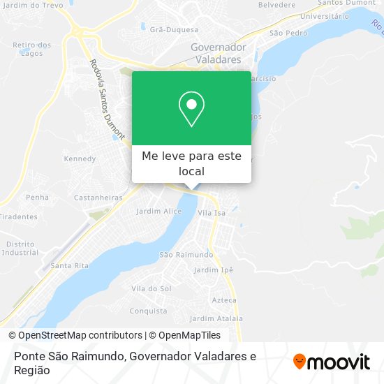Ponte São Raimundo mapa