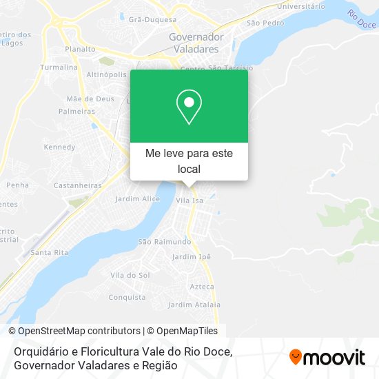 Orquidário e Floricultura Vale do Rio Doce mapa