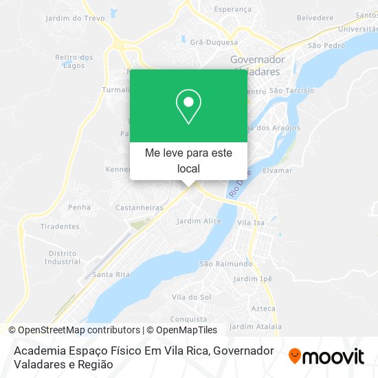 Academia Espaço Físico Em Vila Rica mapa