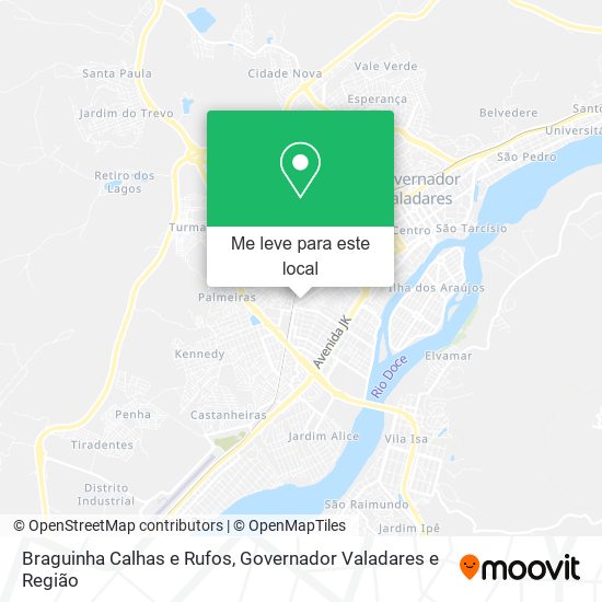 Braguinha Calhas e Rufos mapa