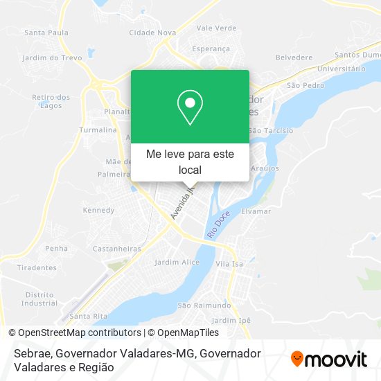 Sebrae, Governador Valadares-MG mapa