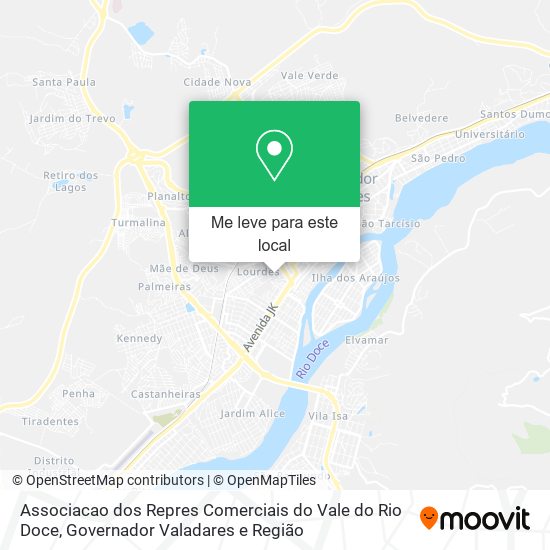 Associacao dos Repres Comerciais do Vale do Rio Doce mapa