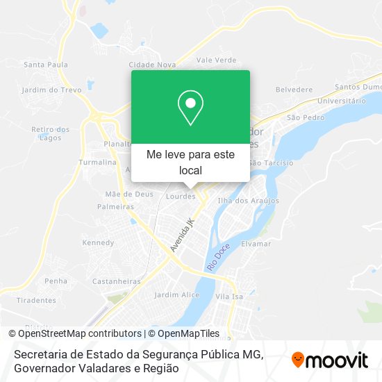 Secretaria de Estado da Segurança Pública MG mapa