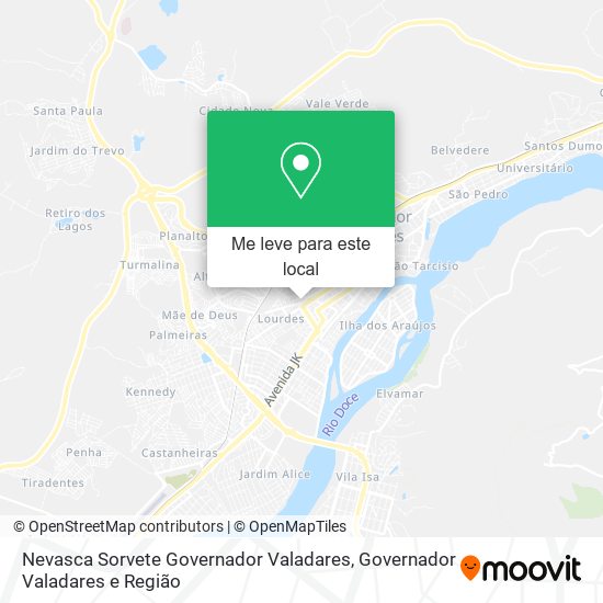 Nevasca Sorvete Governador Valadares mapa