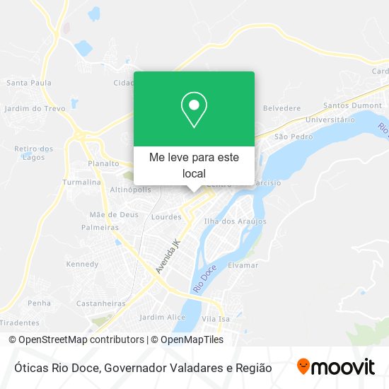 Óticas Rio Doce mapa