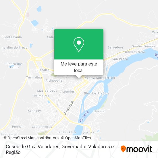 Cesec de Gov. Valadares mapa