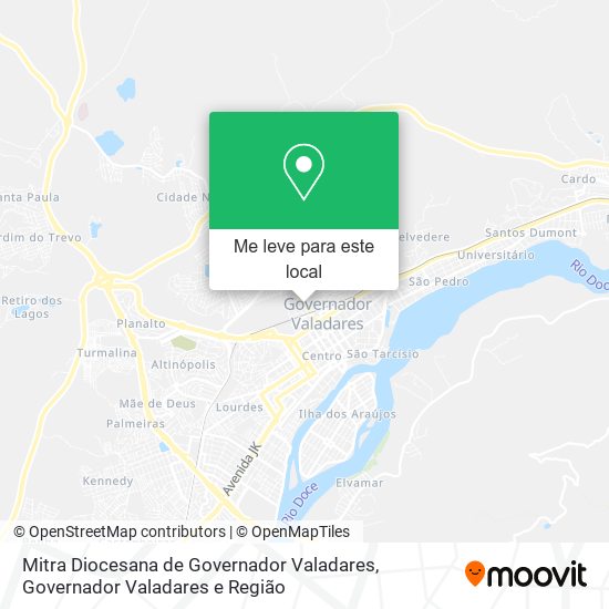 Mitra Diocesana de Governador Valadares mapa