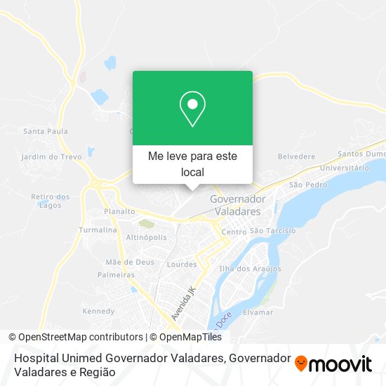 Hospital Unimed Governador Valadares mapa