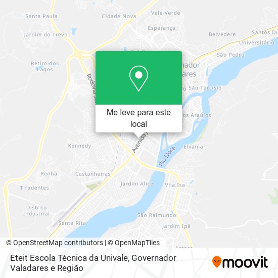 Eteit Escola Técnica da Univale mapa