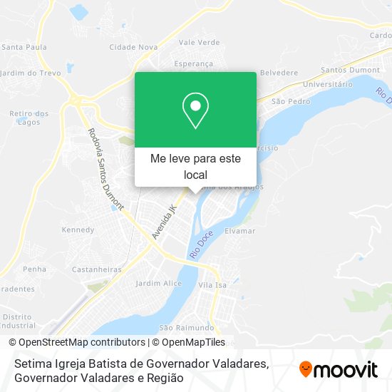 Setima Igreja Batista de Governador Valadares mapa