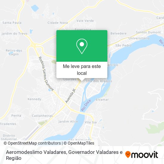 Aeromodeslimo Valadares mapa