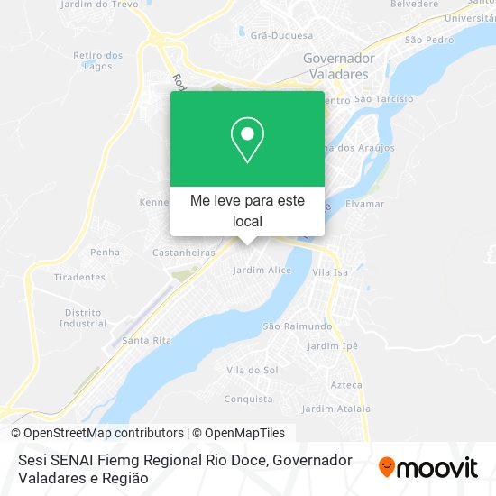 Sesi SENAI Fiemg Regional Rio Doce mapa
