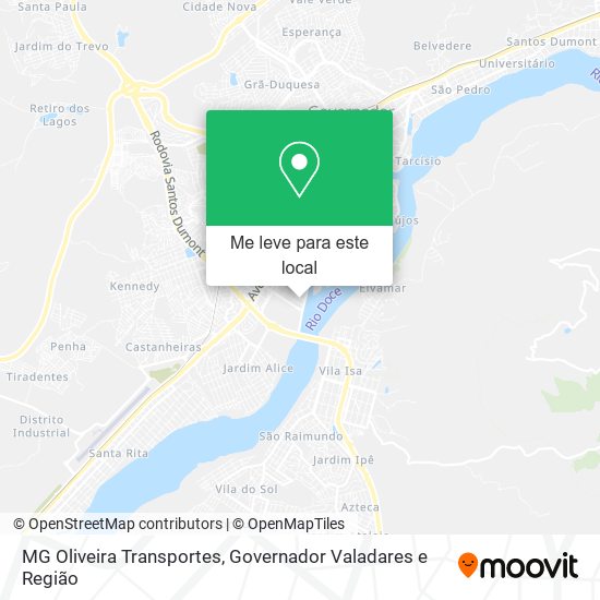 MG Oliveira Transportes mapa