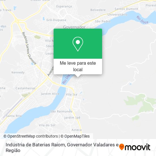 Indústria de Baterias Raiom mapa