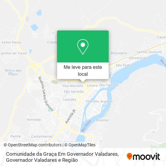 Comunidade da Graça Em Governador Valadares mapa