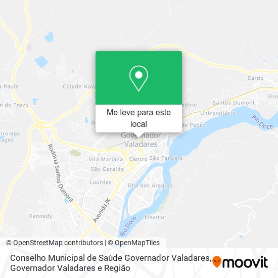 Conselho Municipal de Saúde Governador Valadares mapa