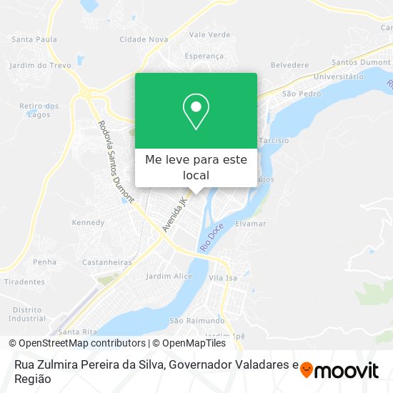 Rua Zulmira Pereira da Silva mapa