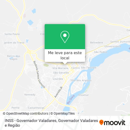 INSS - Governador Valadares mapa