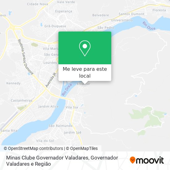 Minas Clube Governador Valadares mapa